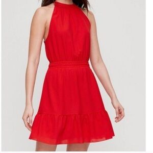 Aritzia Wilfred Effet Halter Mini Dress Red